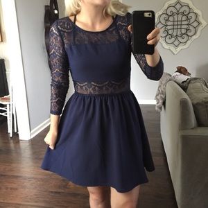 Divided H&M Navy Cut Out Dress